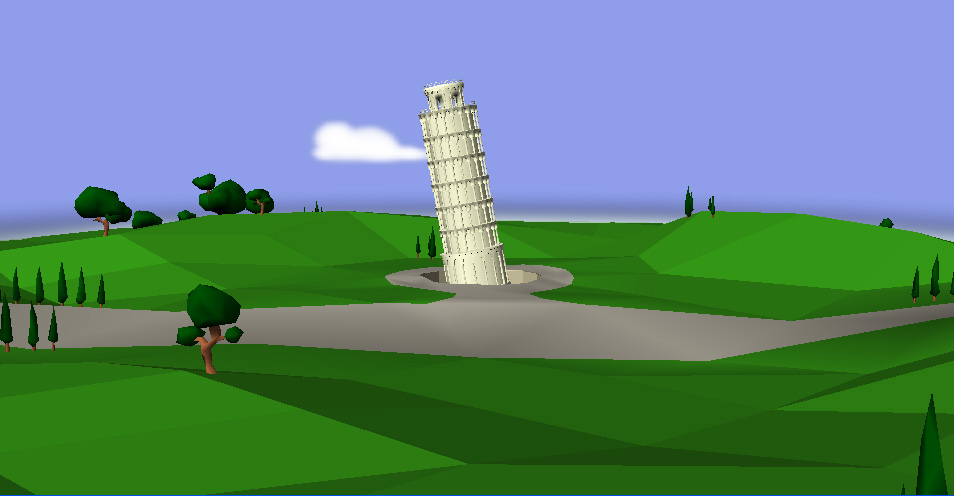 Pisa Tower Establishing Shot